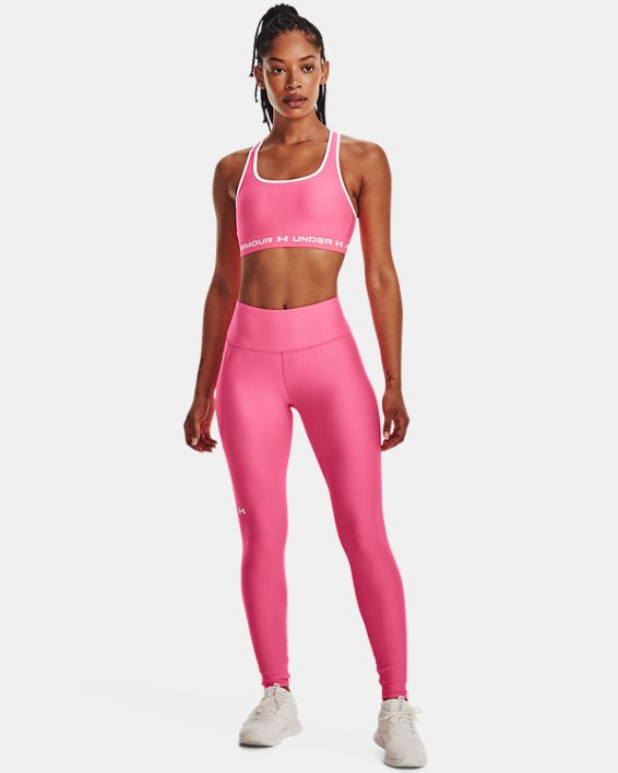 Women's HeatGear® Armour No-Slip Waistband Full-Length Leggings, Pink, pdpMainDesktop image number 2